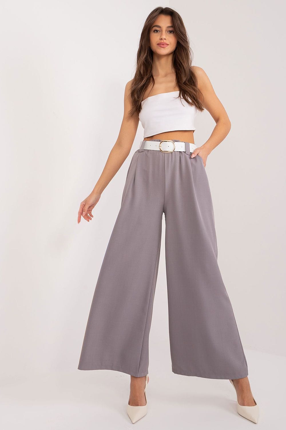 Palazzo Pants Elastic Waistband Wide Legs - ShalayeFashion