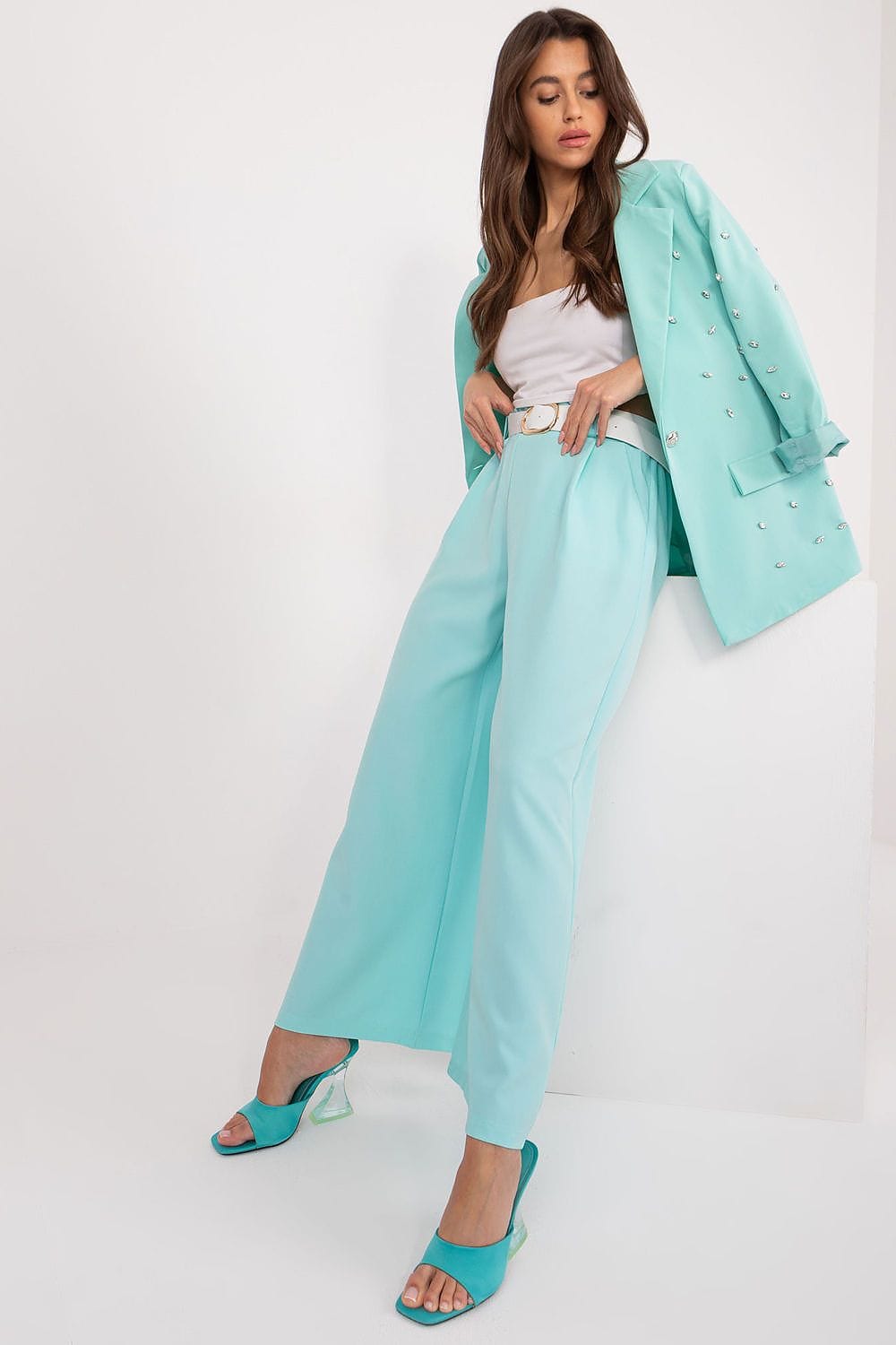 Palazzo Pants Elastic Waistband Wide Legs - ShalayeFashion