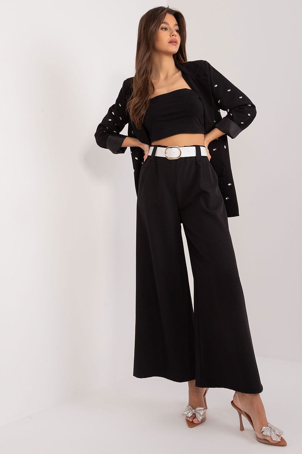 Palazzo Pants Elastic Waistband Wide Legs - ShalayeFashion