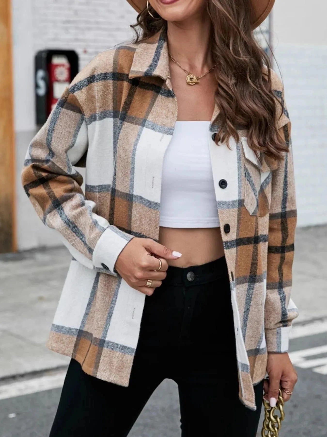 Plaid Button Up Long Sleeve Shirt - ShalayeFashion