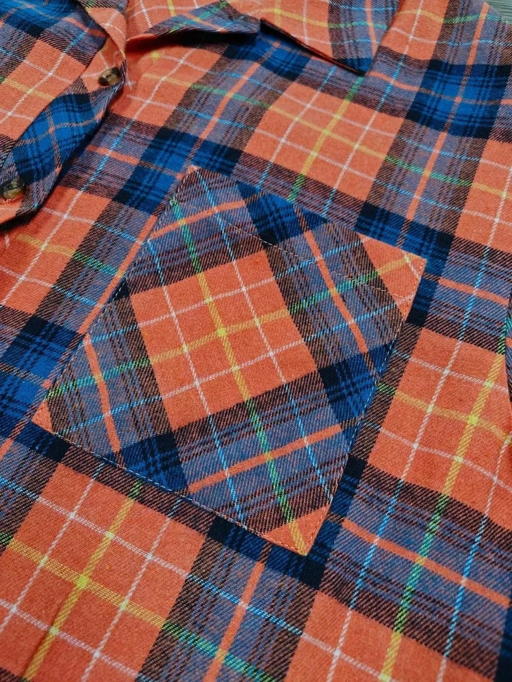 Plaid Collared Neck Long Sleeve Shirt - ShalayeFashion