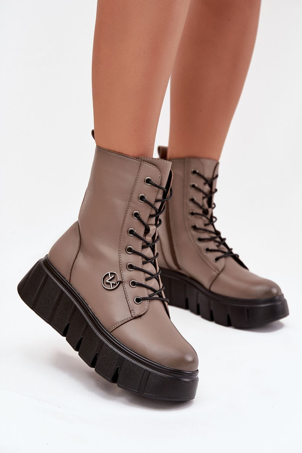 Platform Ankle Boots Women Eco Leather - ShalayeFashion