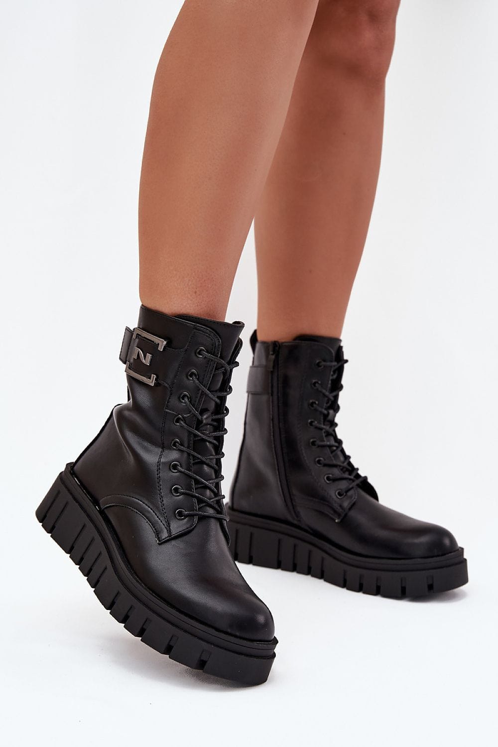 Platform Ankle Boots Women Eco Leather - ShalayeFashion
