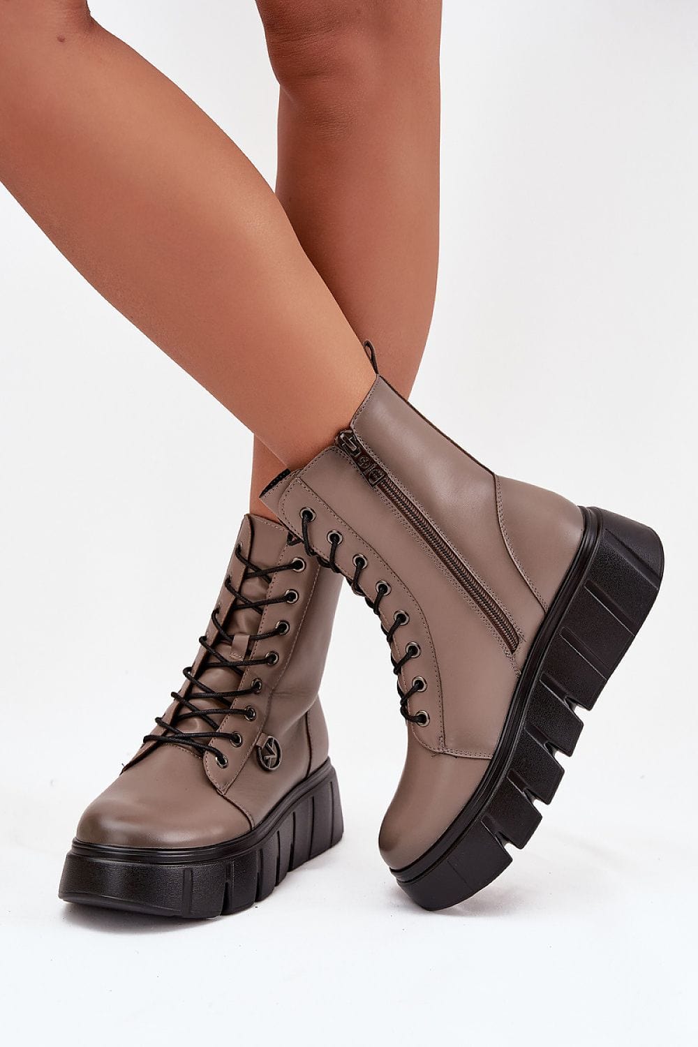Platform Ankle Boots Women Eco Leather - ShalayeFashion