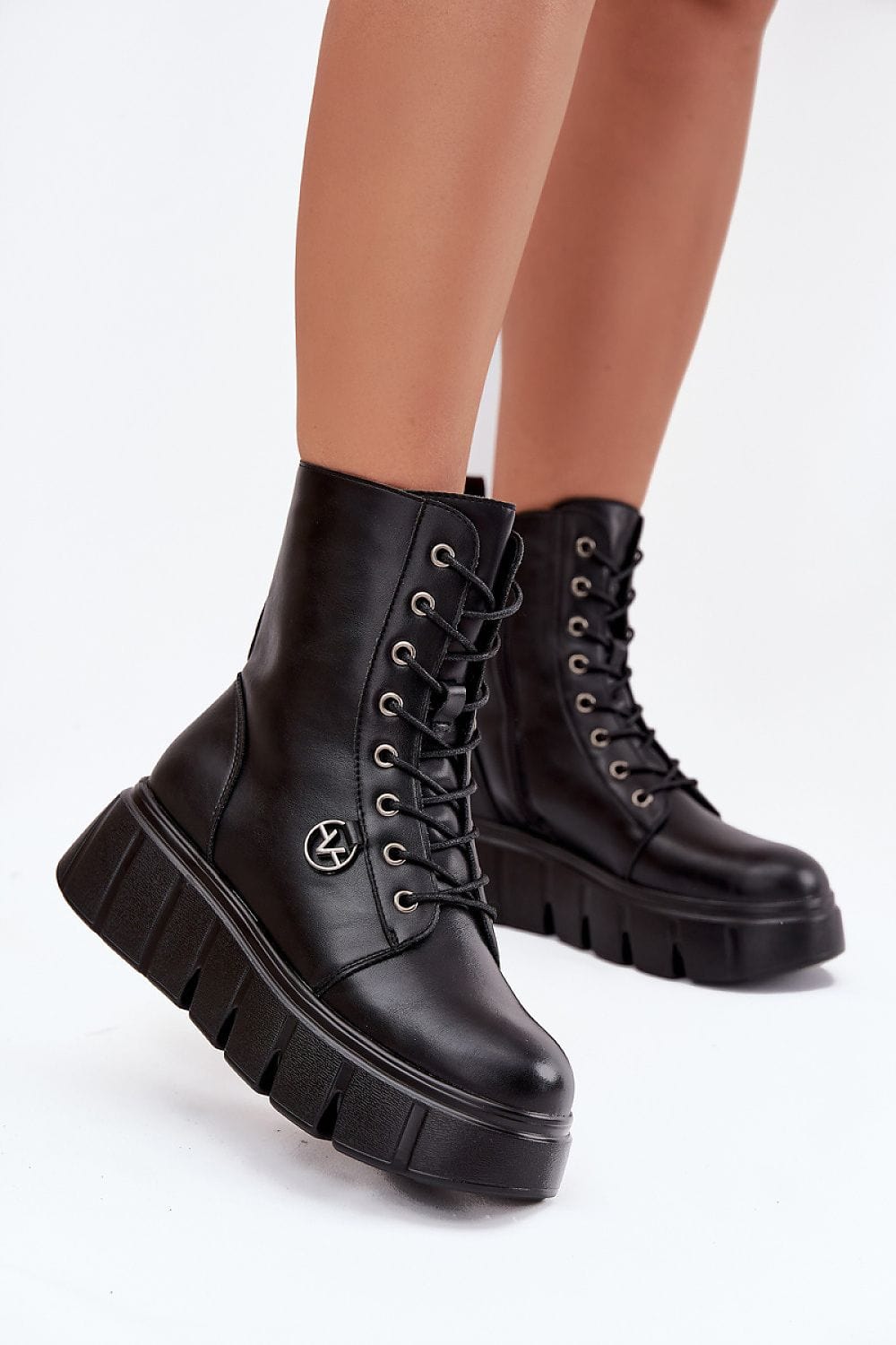 Platform Ankle Boots Women Eco Leather - ShalayeFashion