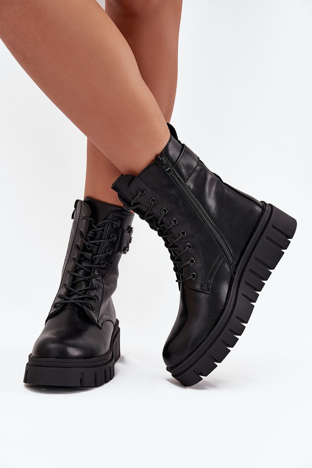 Platform Ankle Boots Women Eco Leather - ShalayeFashion