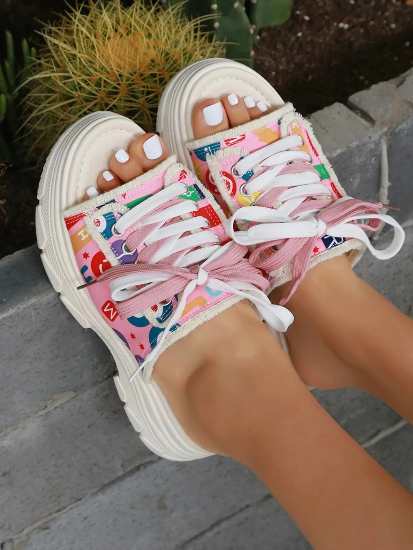 Platform Lace - Up Sandals - ShalayeFashion