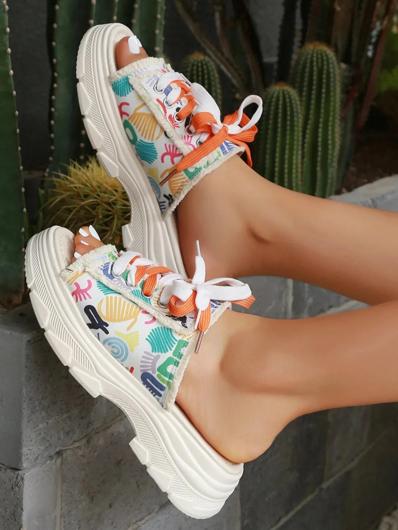 Platform Lace - Up Sandals - ShalayeFashion