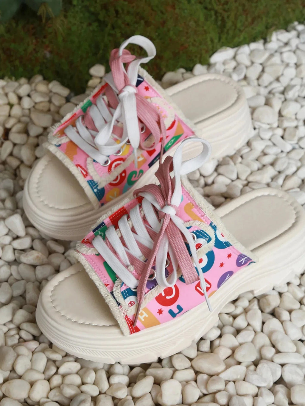 Platform Lace - Up Sandals - ShalayeFashion