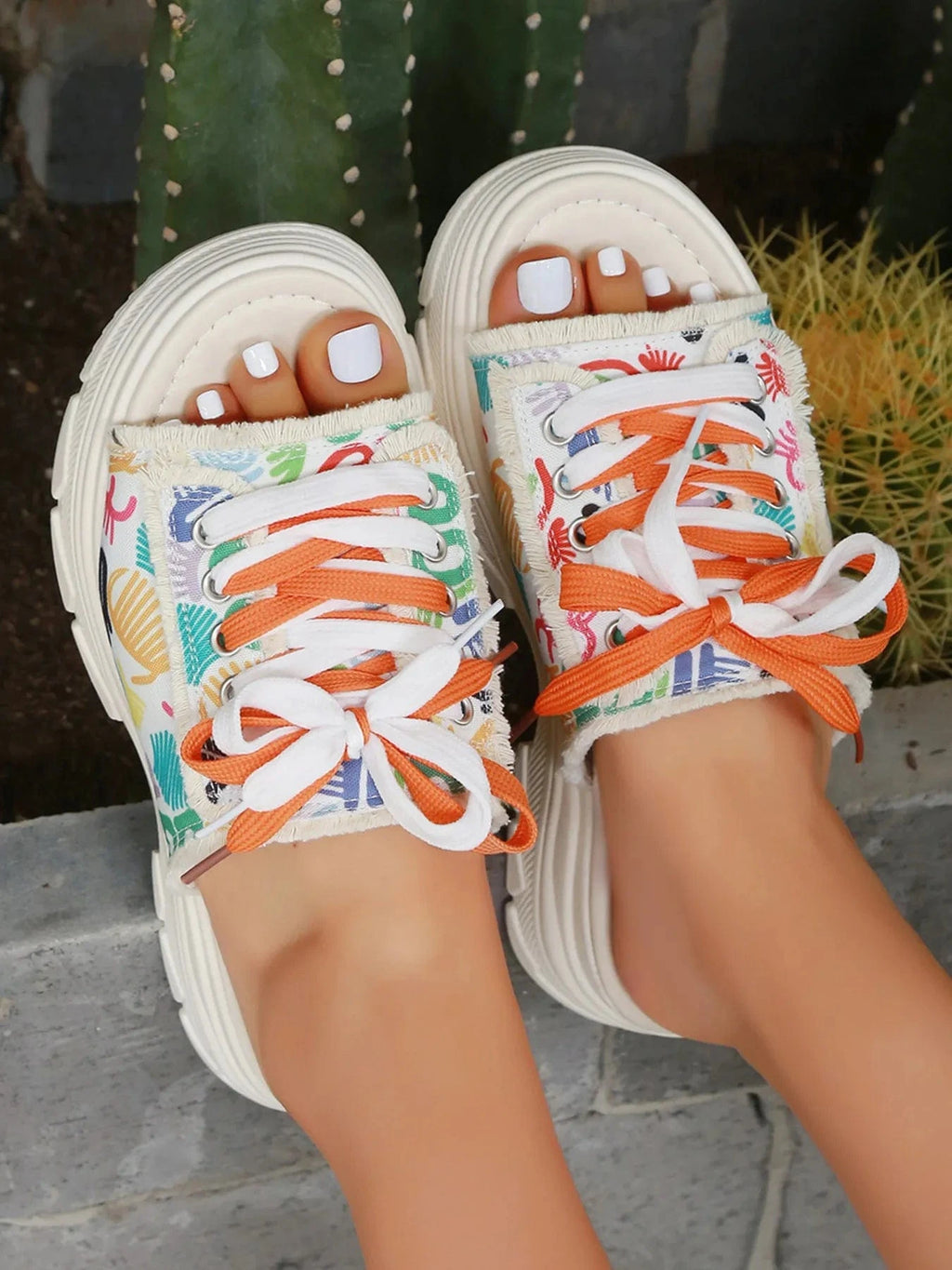 Platform Lace - Up Sandals - ShalayeFashion