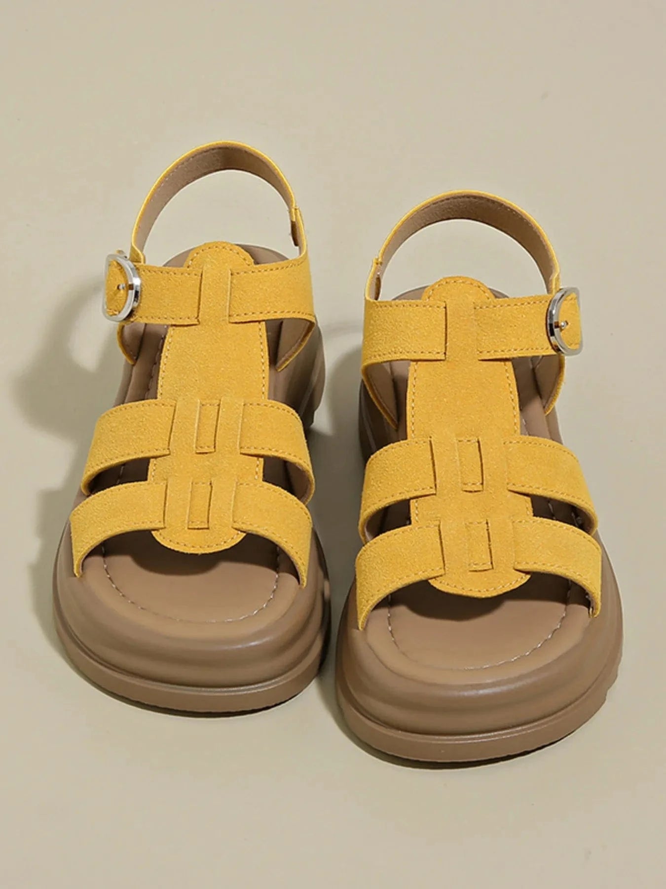 Platform Sandals with Ankle Strap - ShalayeFashion
