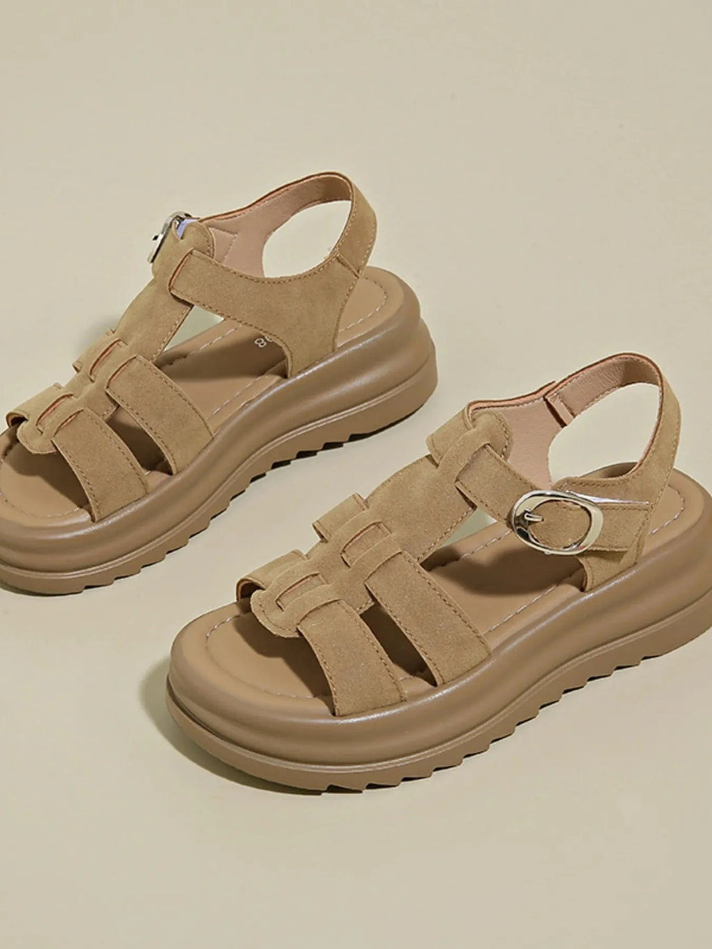 Platform Sandals with Ankle Strap - ShalayeFashion