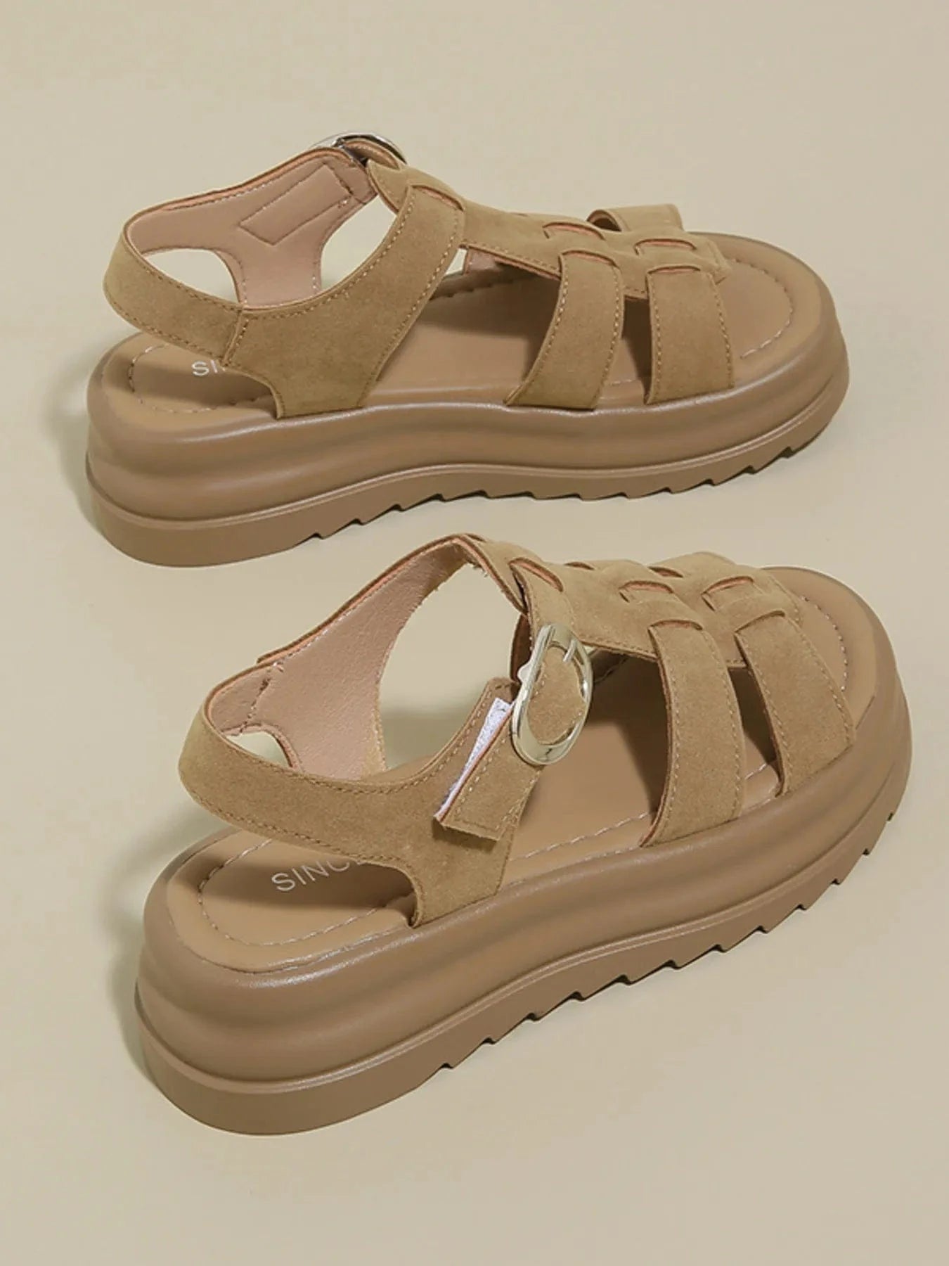 Platform Sandals with Ankle Strap - ShalayeFashion