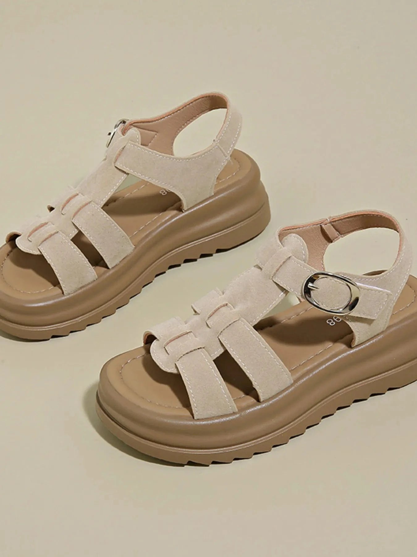 Platform Sandals with Ankle Strap - ShalayeFashion