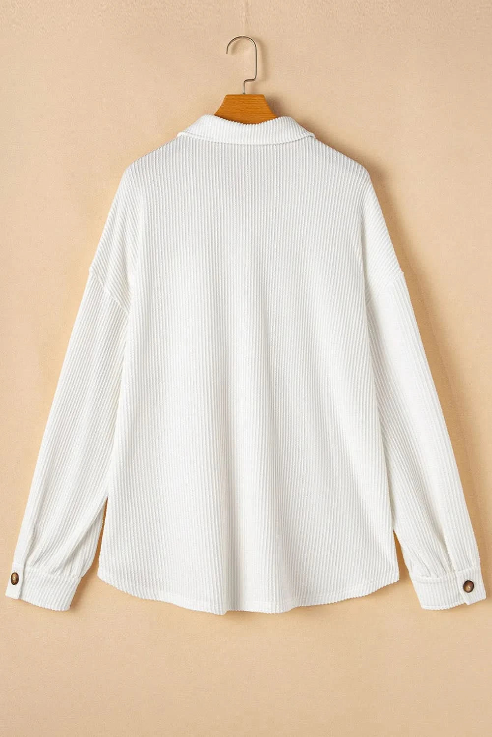 Plus Size Button Up Long Sleeve Jacket - ShalayeFashion