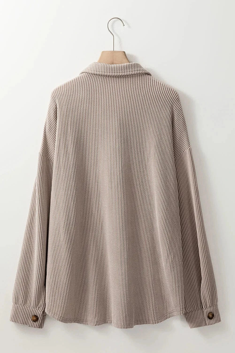 Plus Size Button Up Long Sleeve Jacket - ShalayeFashion