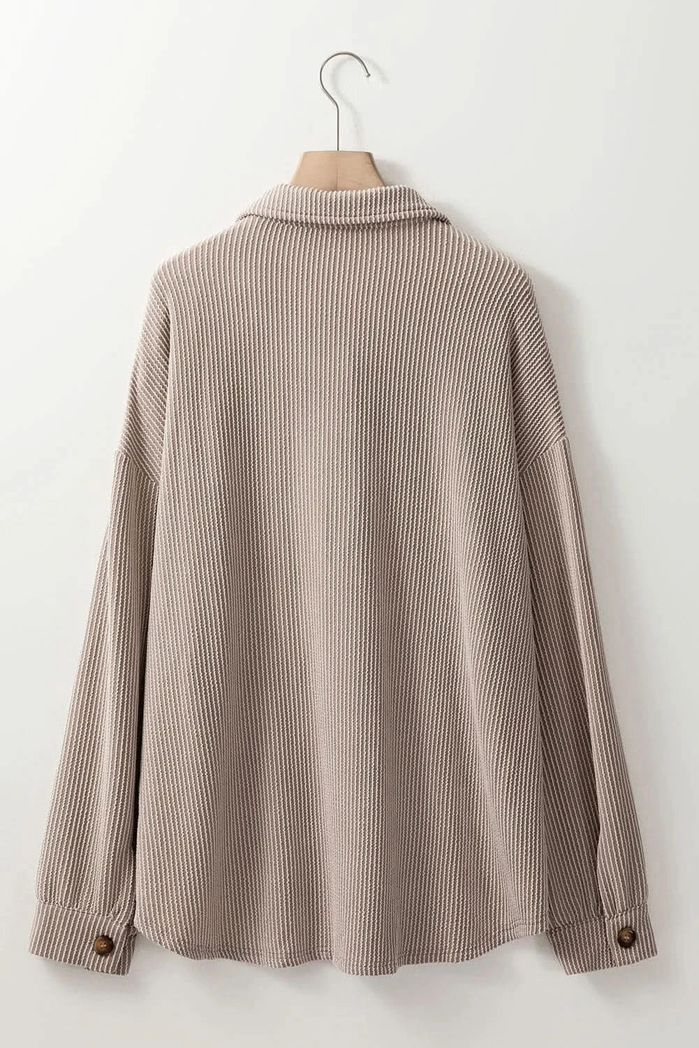 Plus Size Button Up Long Sleeve Jacket - ShalayeFashion