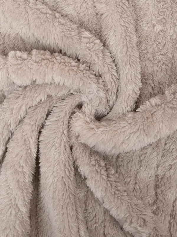 Plus Size Open Front Long Sleeve Hooded Fuzzy Jacket - ShalayeFashion