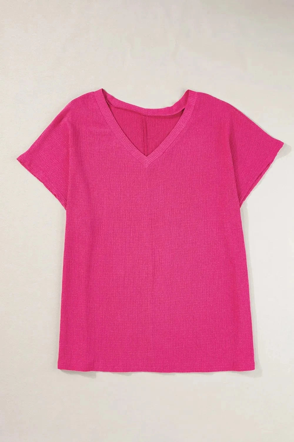 Plus Size V - Neck Short Sleeve Top - ShalayeFashion
