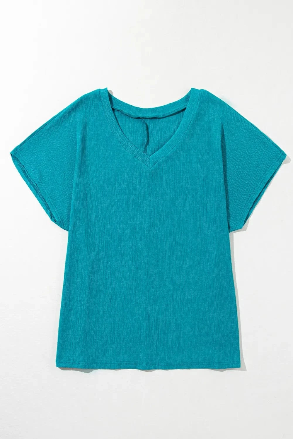 Plus Size V - Neck Short Sleeve Top - ShalayeFashion
