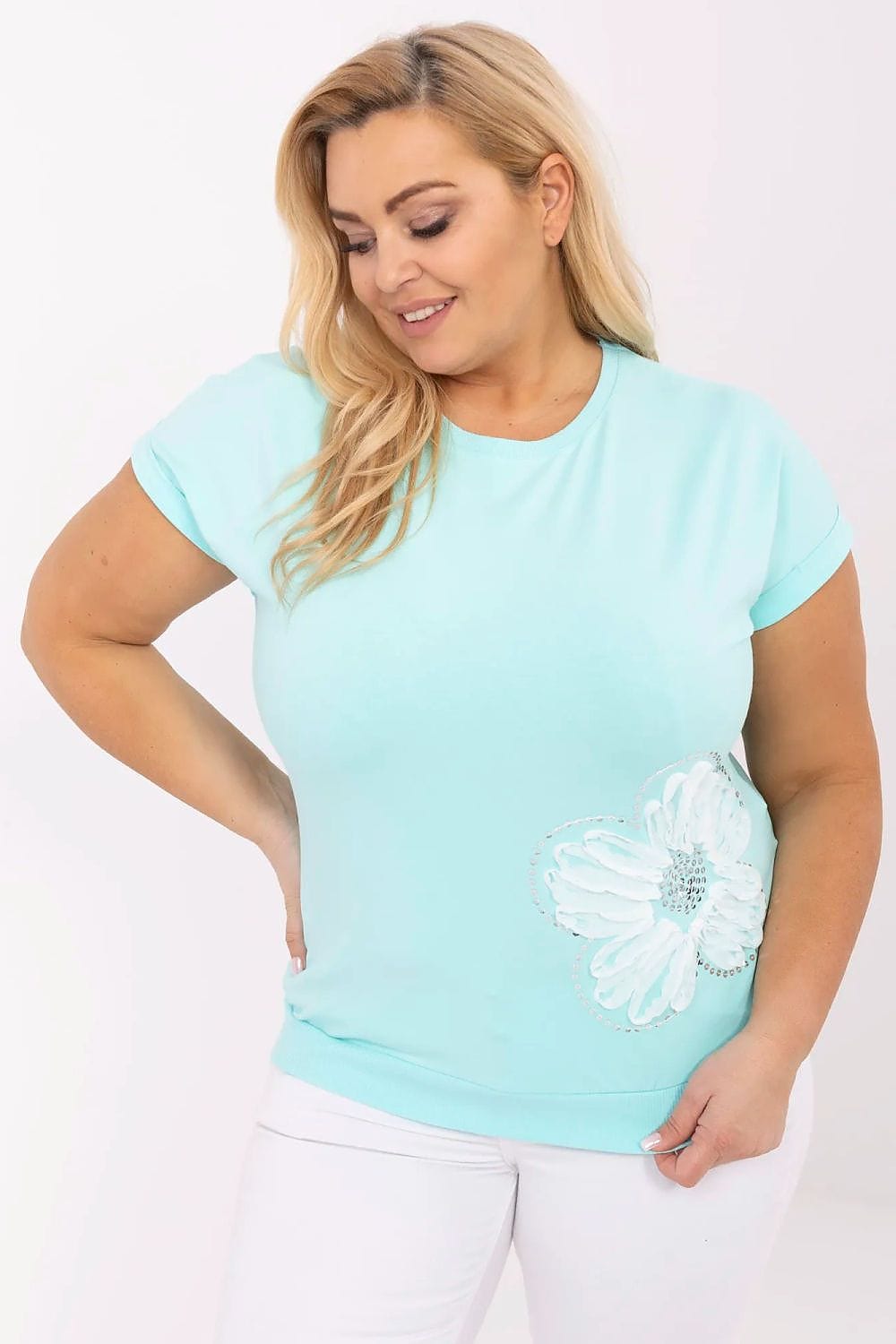 Plus Size Women’s Casual Sequin Blouse - ShalayeFashion