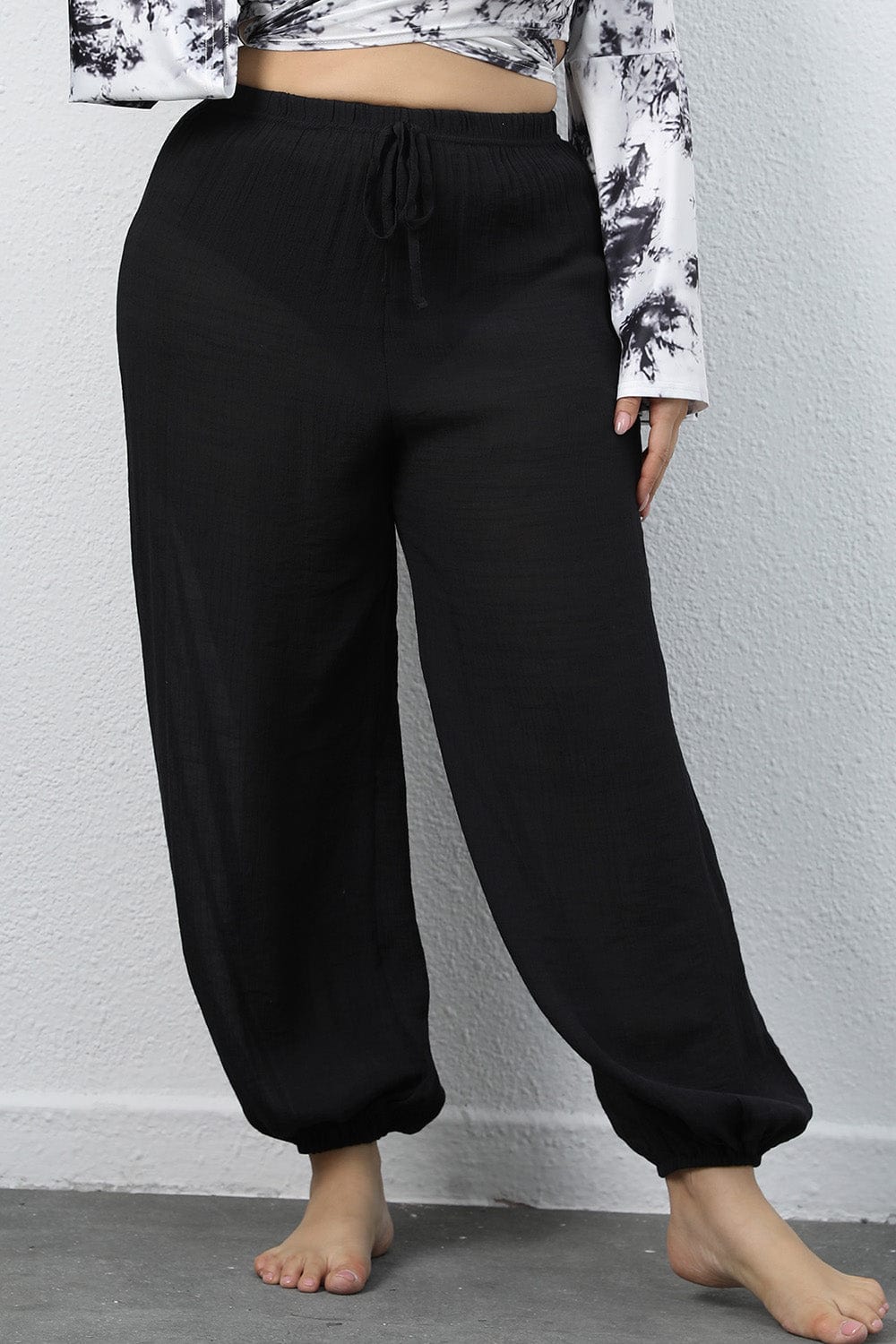 Plus Size Women’s Drawstring Joggers - ShalayeFashion