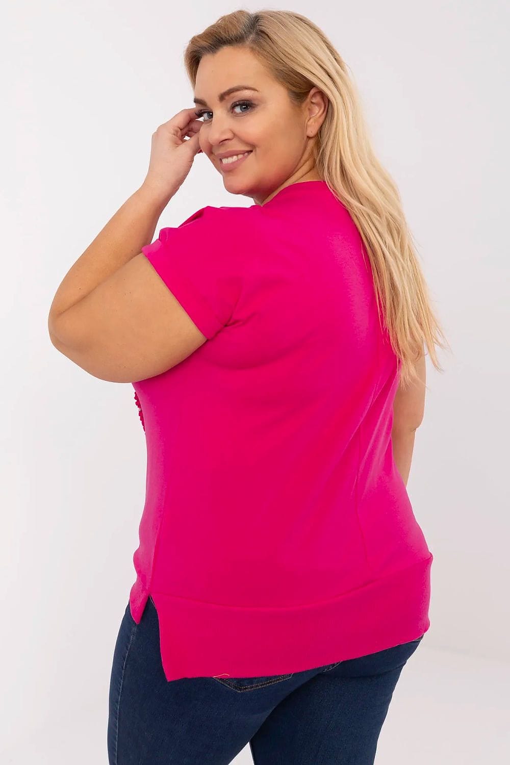 Plus Size Women’s Heart Detail Blouse - ShalayeFashion