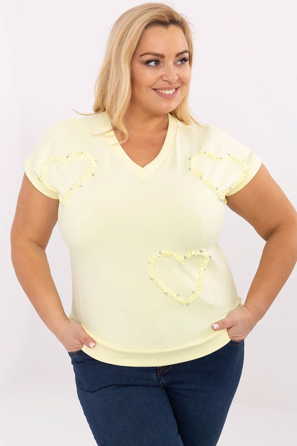 Plus Size Women’s Heart Detail Blouse - ShalayeFashion