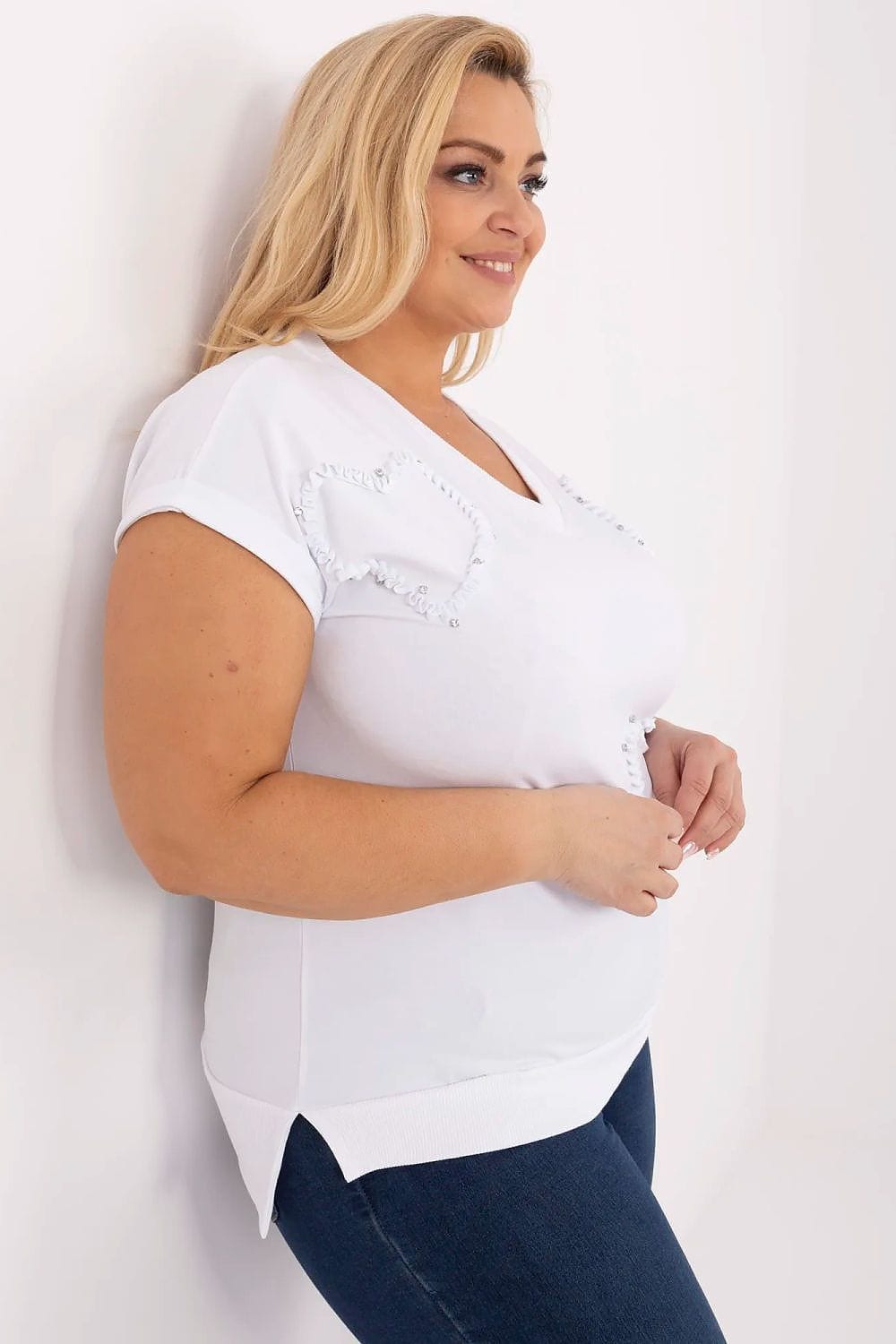 Plus Size Women’s Heart Detail Blouse - ShalayeFashion