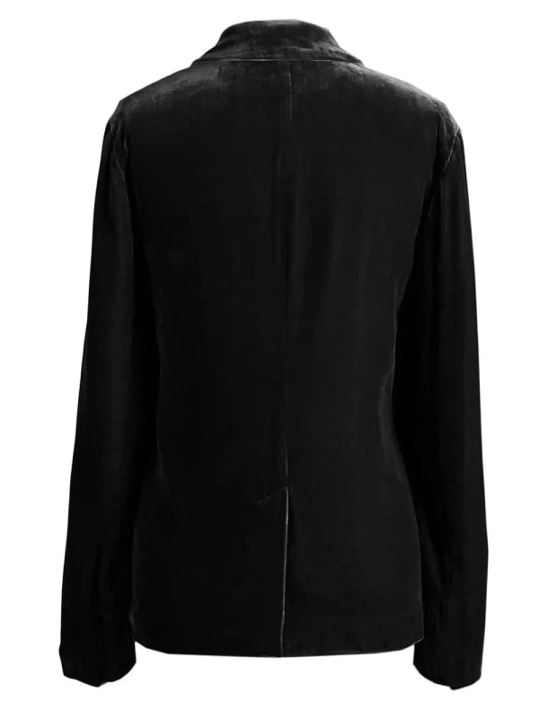 Pocketed Button Up Lapel Collar Blazer - ShalayeFashion