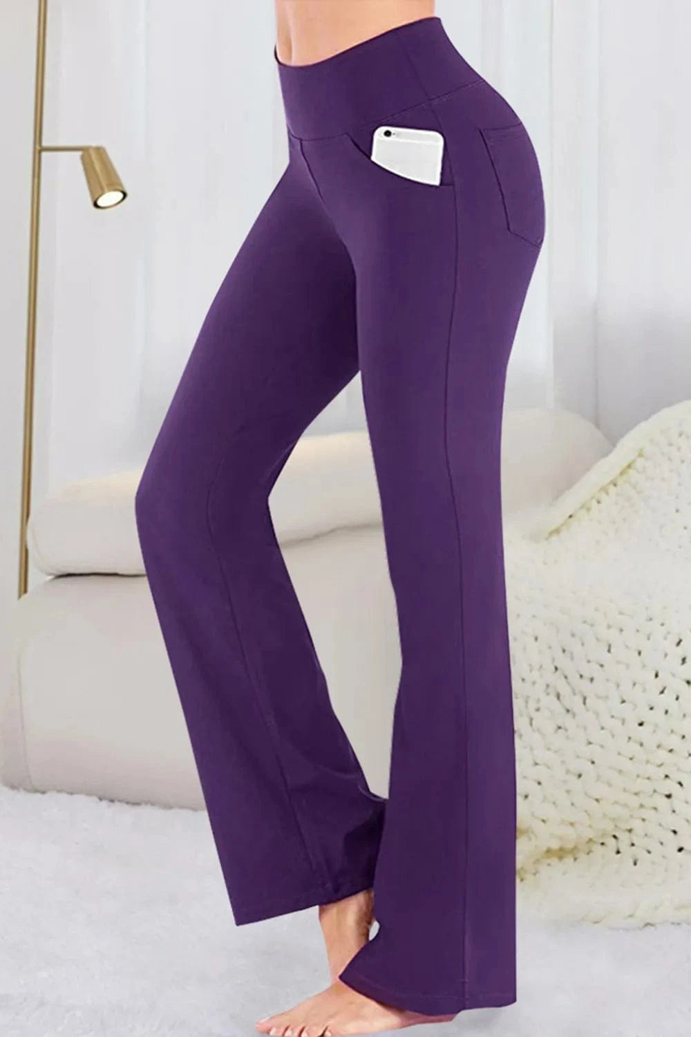 Pocketed High Waist Active Pants - ShalayeFashion