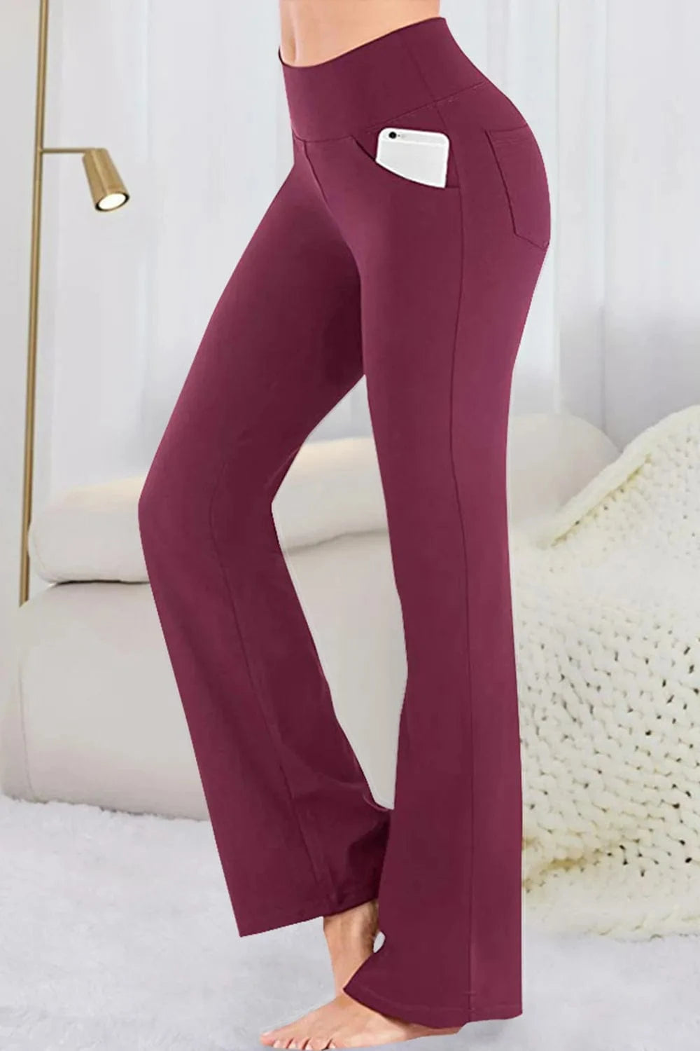 Pocketed High Waist Active Pants - ShalayeFashion