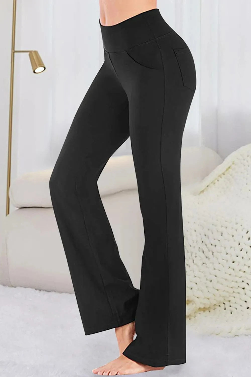 Pocketed High Waist Active Pants - ShalayeFashion