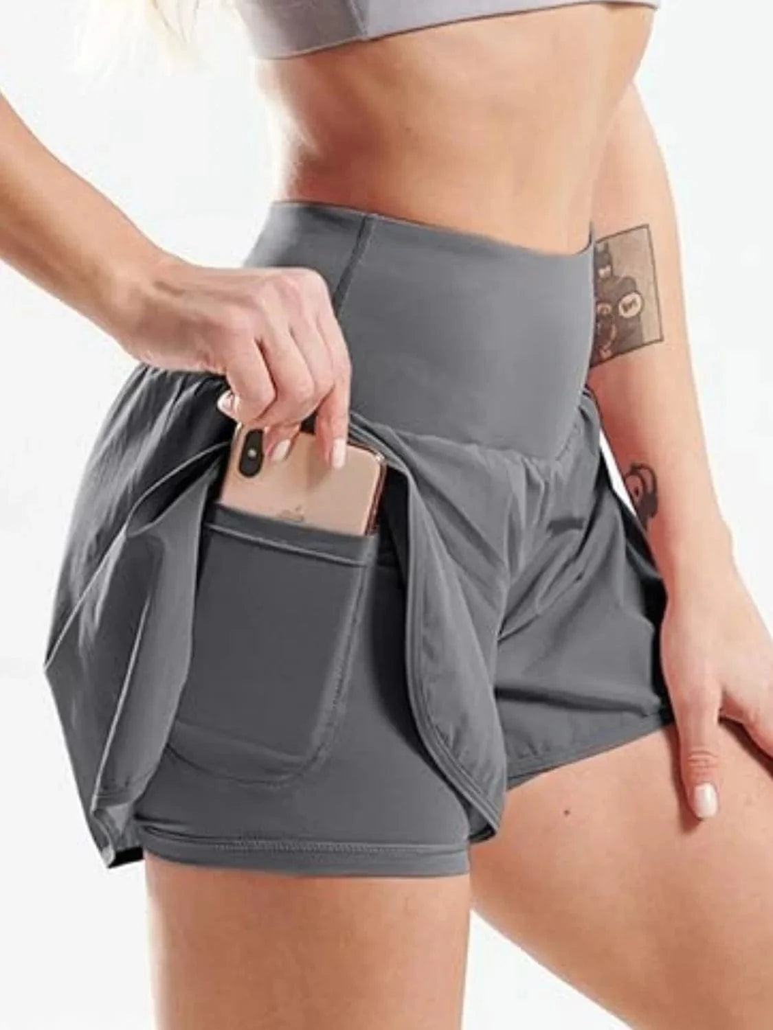 Pocketed High Waist Active Shorts - ShalayeFashion