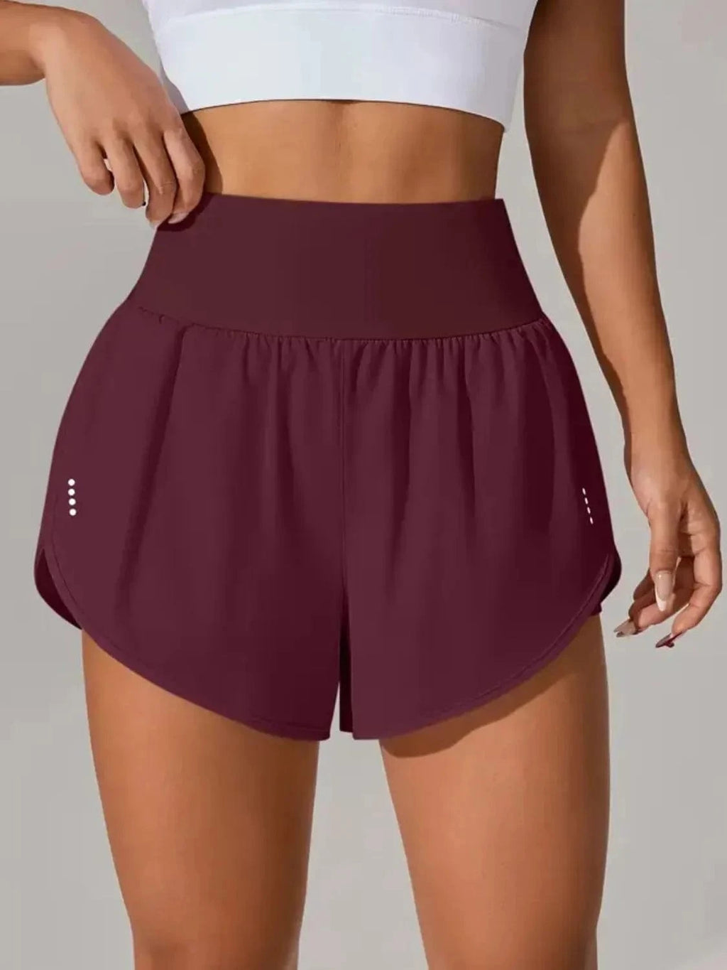 Pocketed High Waist Active Shorts - ShalayeFashion