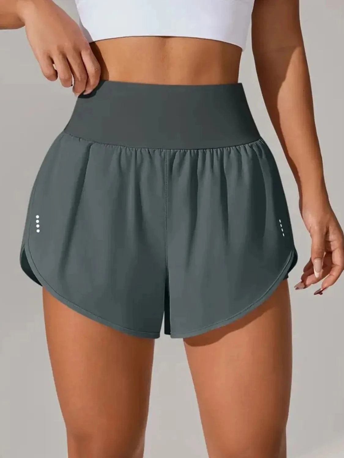 Pocketed High Waist Active Shorts - ShalayeFashion