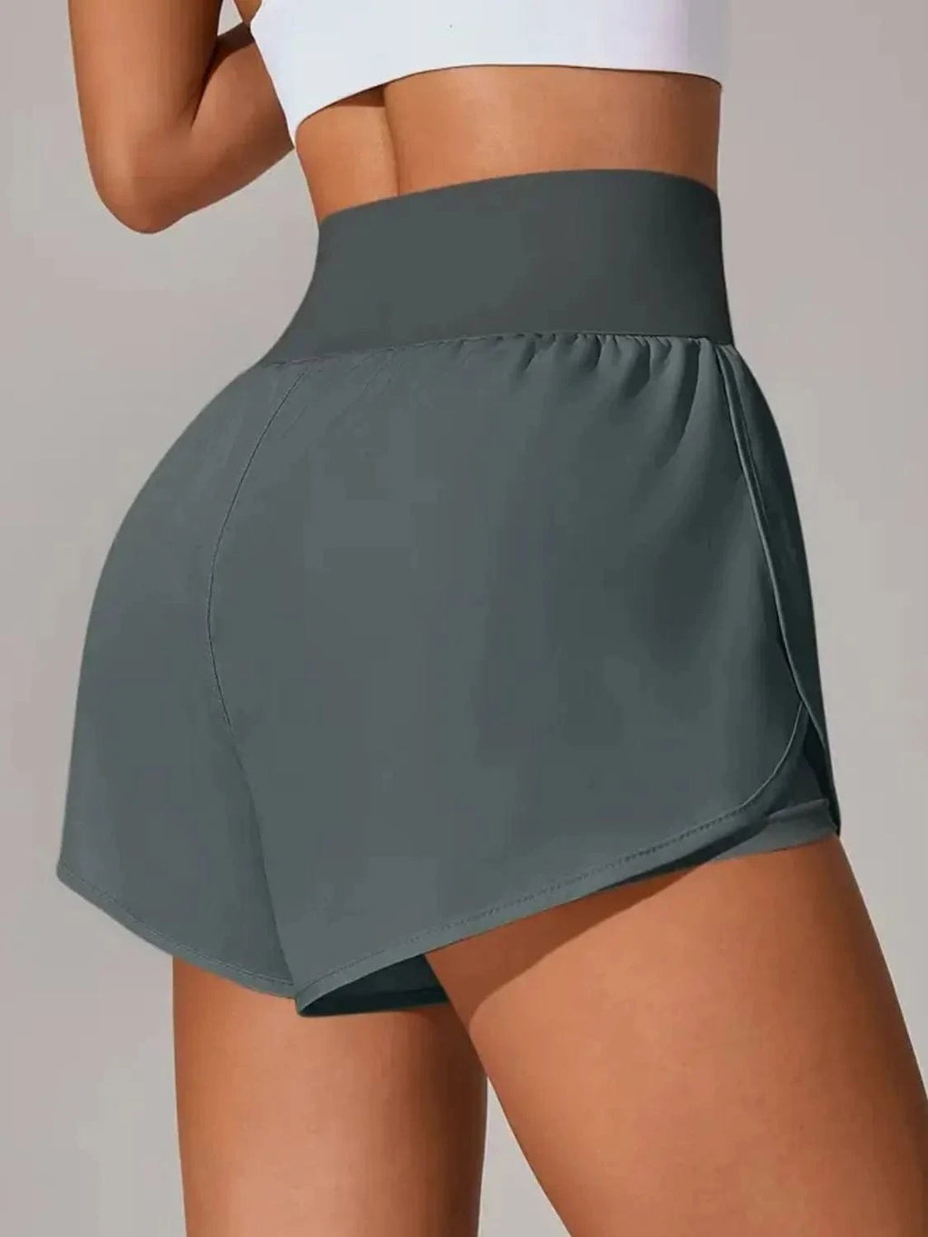 Pocketed High Waist Active Shorts - ShalayeFashion