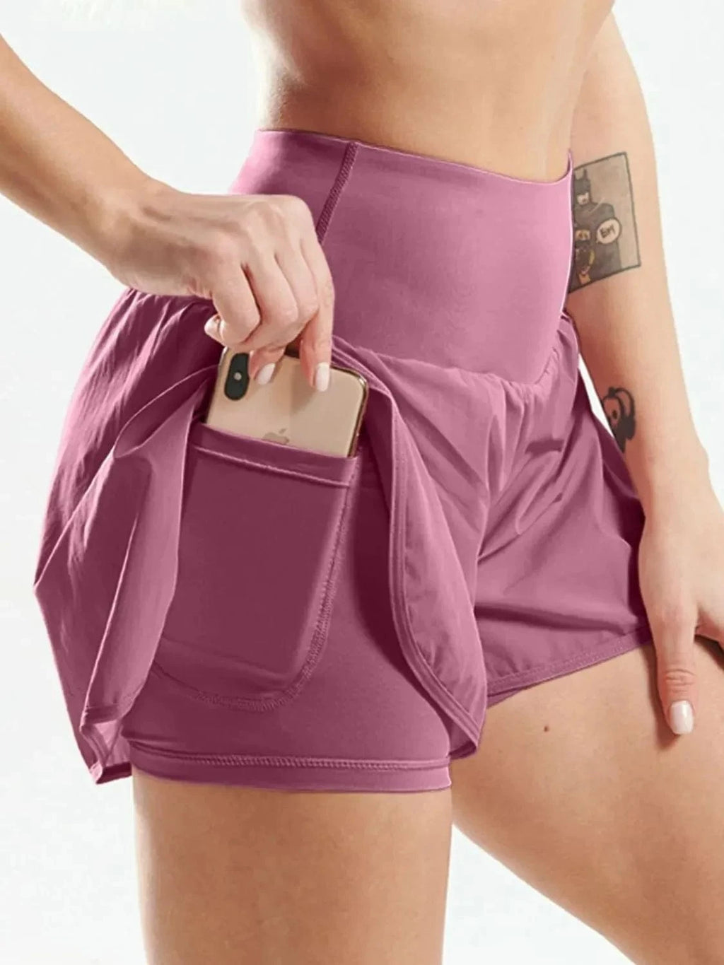 Pocketed High Waist Active Shorts - ShalayeFashion