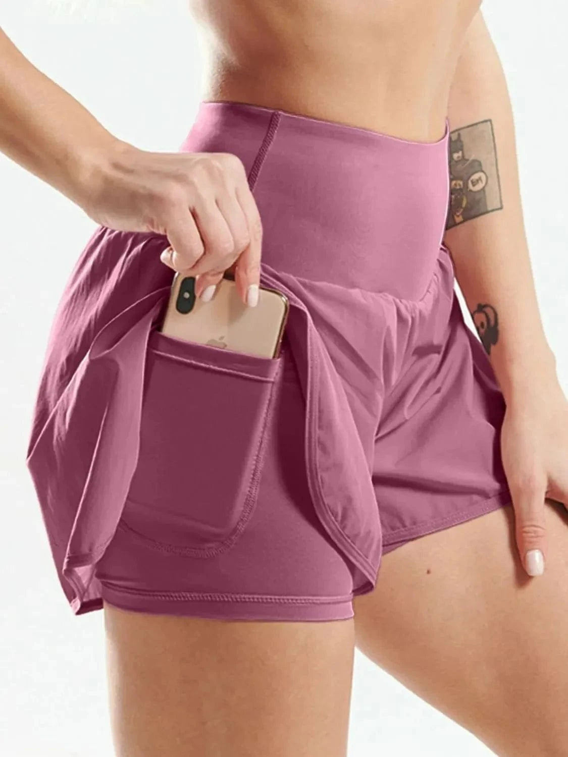 Pocketed High Waist Active Shorts - ShalayeFashion