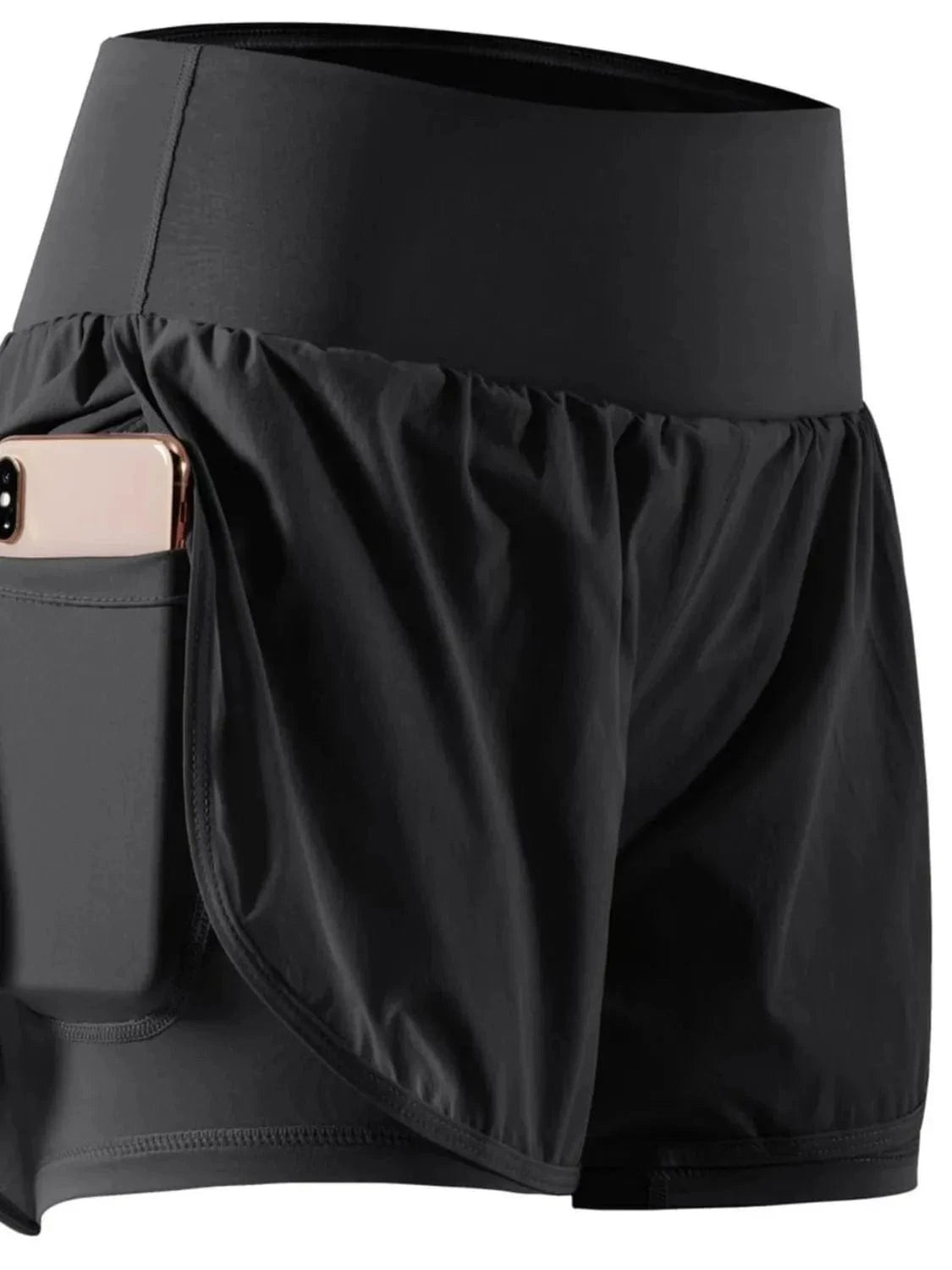 Pocketed High Waist Active Shorts - ShalayeFashion