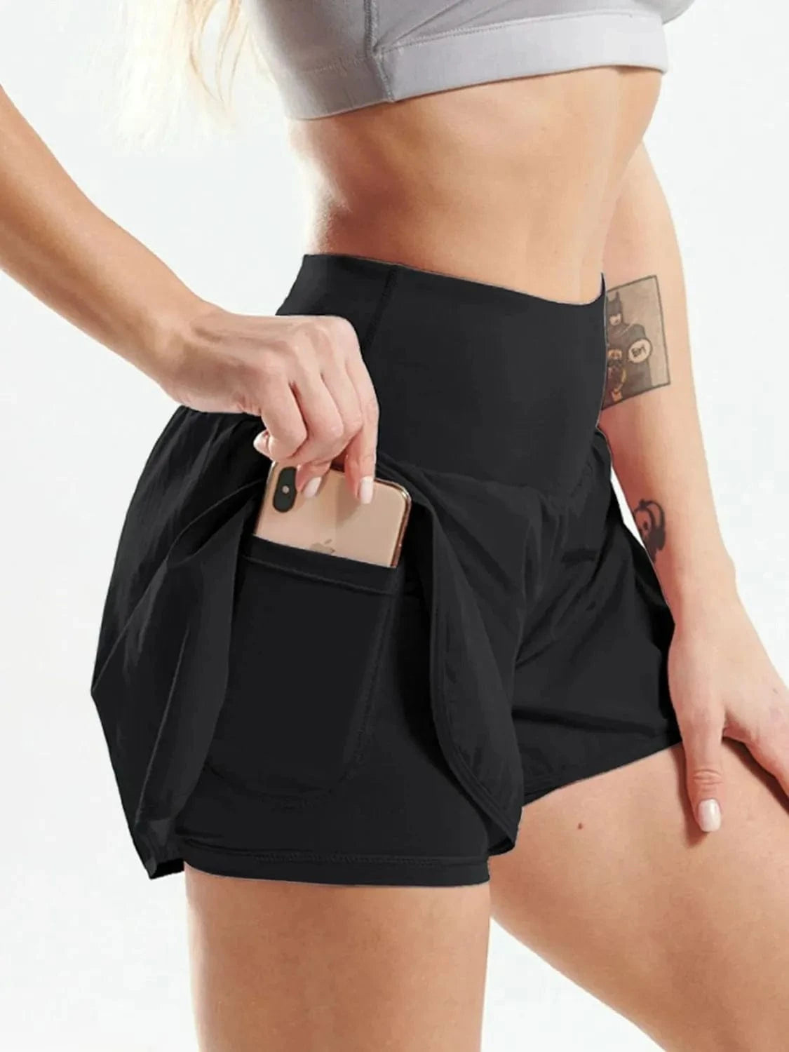 Pocketed High Waist Active Shorts - ShalayeFashion