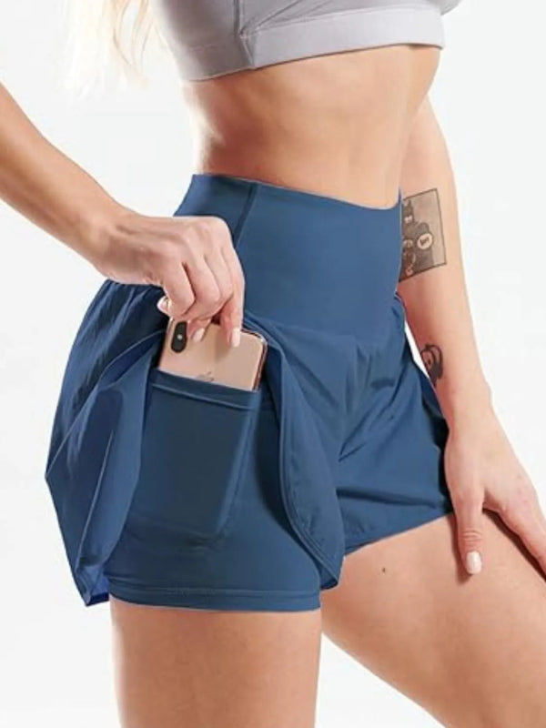 Pocketed High Waist Active Shorts - ShalayeFashion