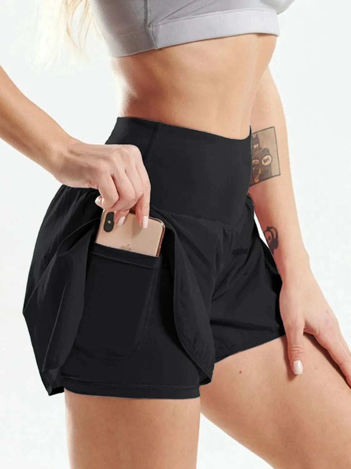 Pocketed High Waist Active Shorts - ShalayeFashion