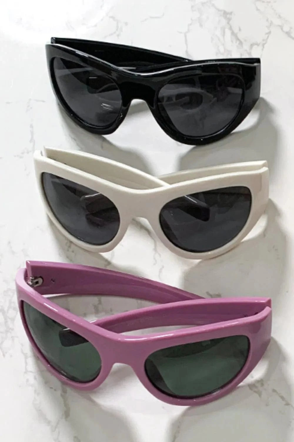 Polycarbonate Frame Cat - Eye Sunglasses - ShalayeFashion
