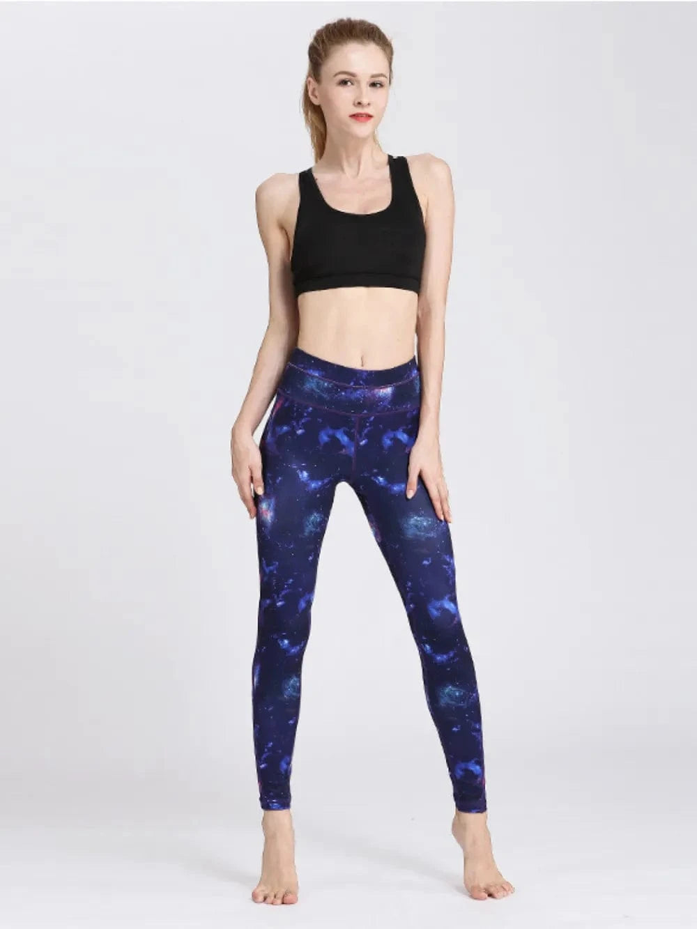 Printed Active High Waist Leggings - ShalayeFashion