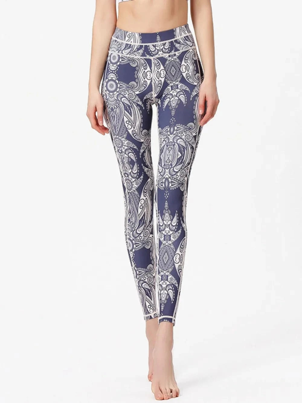 Printed Active High Waist Leggings - ShalayeFashion