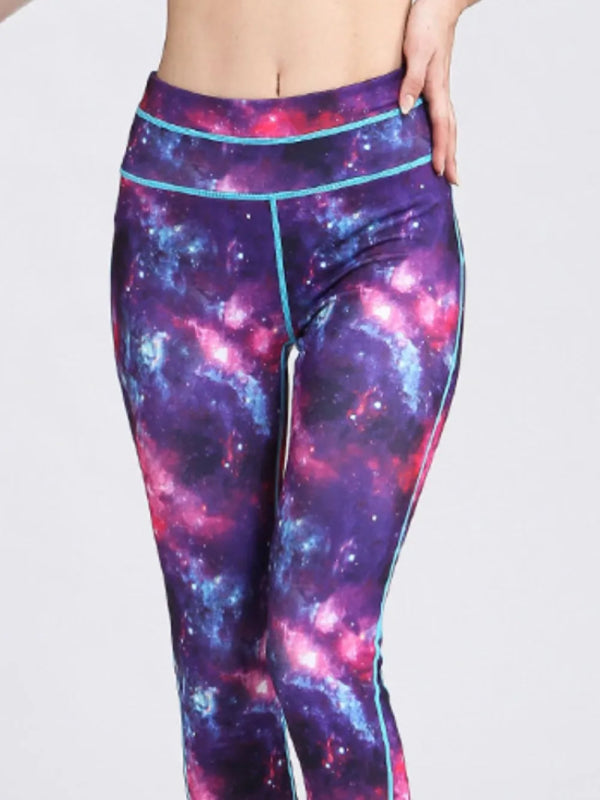 Printed Active High Waist Leggings - ShalayeFashion