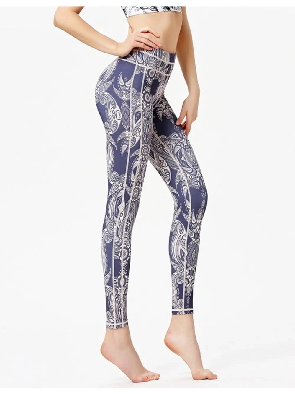 Printed Active High Waist Leggings - ShalayeFashion