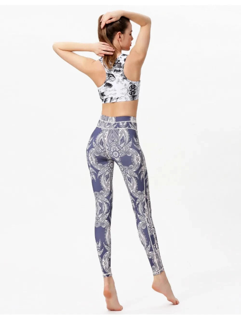 Printed Active High Waist Leggings - ShalayeFashion
