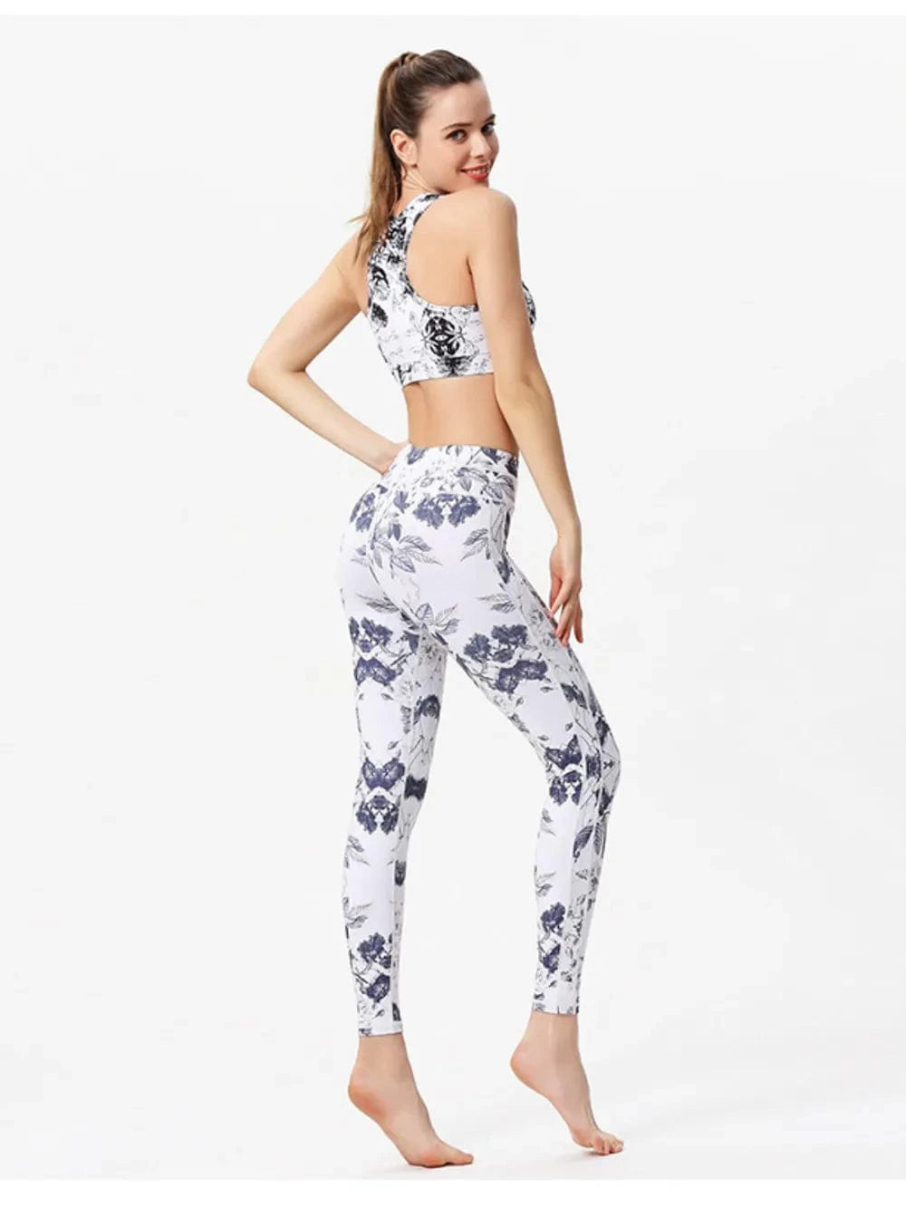 Printed Active High Waist Leggings - ShalayeFashion